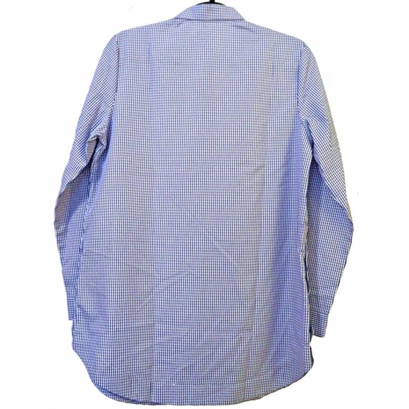 Amazing Gracila Blue & White Gingham Collared Long Sleeve Blouse Size M NWT - Picture 8 of 12